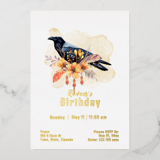 Custom Raven Birthday Folieneinladung