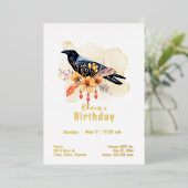Custom Raven Birthday Folieneinladung (Stehend vorne)
