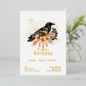 Custom Raven Birthday Folieneinladung (Stehend vorne)
