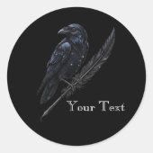 Custom Raven on Quill Sticker (Vorderseite)