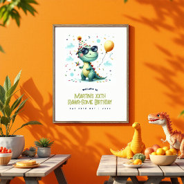 Custom Rawr-some Dinosaur Geburtstag Willkommen Poster