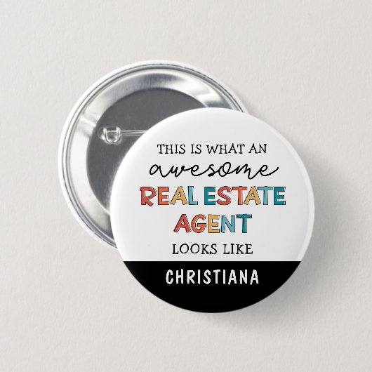Custom Real Anwesen Agent Funny Phantastisch Realt Button (Vorne & Hinten)