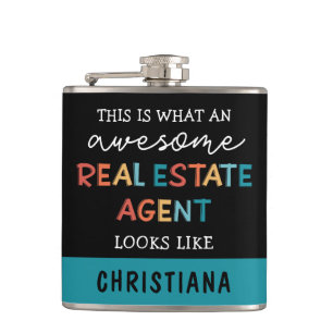 Custom Real Anwesen Agent Funny Phantastisch Realt Flachmann