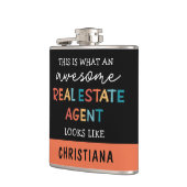 Custom Real Anwesen Agent Funny Phantastisch Realt Flachmann (Links)