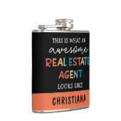 Custom Real Anwesen Agent Funny Phantastisch Realt Flachmann (Rechts)