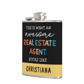 Custom Real Anwesen Agent Funny Phantastisch Realt Flachmann (Links)