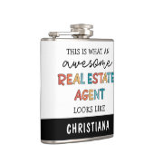 Custom Real Anwesen Agent Funny Phantastisch Realt Flachmann (Rechts)