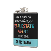 Custom Real Anwesen Agent Funny Phantastisch Realt Flachmann (Links)