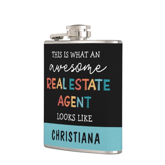 Custom Real Anwesen Agent Funny Phantastisch Realt Flachmann (Links)