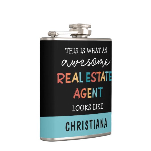 Custom Real Anwesen Agent Funny Phantastisch Realt Flachmann (Rechts)