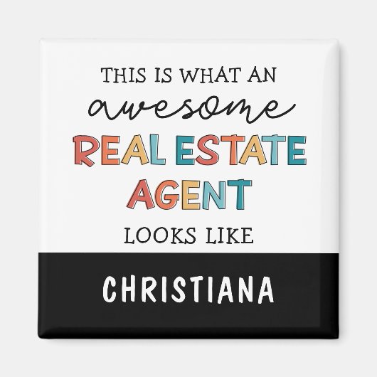 Custom Real Anwesen Agent Funny Phantastisch Realt Magnet (Vorne)