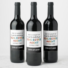 Custom Real Anwesen Agent Funny Phantastisch Realt Weinetikett