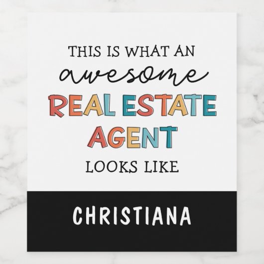 Custom Real Anwesen Agent Funny Phantastisch Realt Weinetikett (Einzelnes Label)