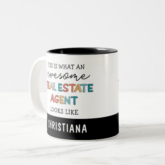 Custom Real Anwesen Agent Funny Phantastisch Realt Zweifarbige Tasse (Vorderseite Links)