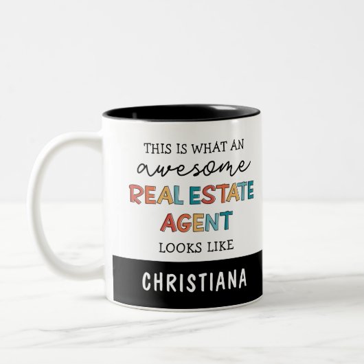 Custom Real Anwesen Agent Funny Phantastisch Realt Zweifarbige Tasse (Links)