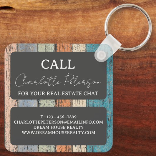 Custom Real Anwesen Agent Realtor Werbeaktion Schlüsselanhänger (Rückseite)