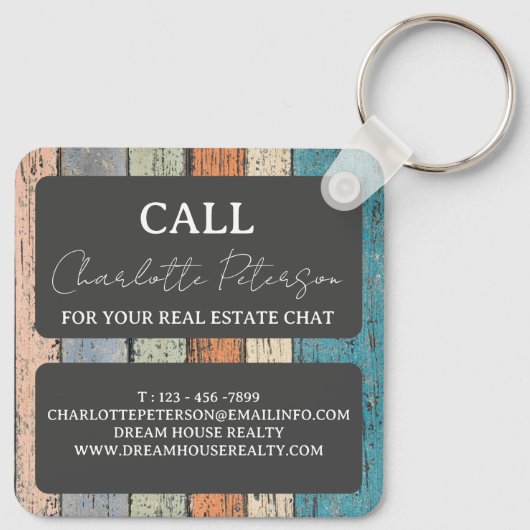 Custom Real Anwesen Agent Realtor Werbeaktion Schlüsselanhänger (Rückseite)