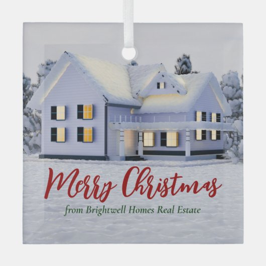 Custom Real Anwesen Business Zuhause Realtor Weihn Ornament Aus Glas (Vorderseite)