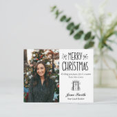 Custom Real Anwesen Christmas Feiertagspostkarte (Stehend Vorderseite)