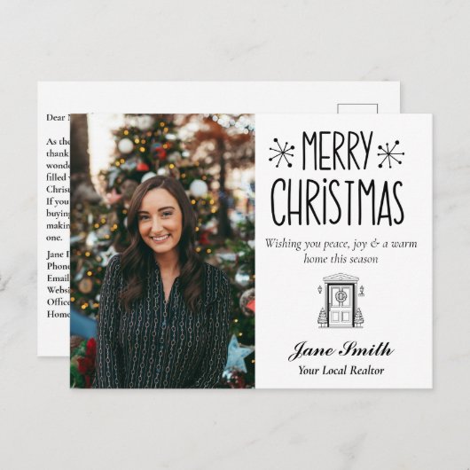 Custom Real Anwesen Christmas Feiertagspostkarte (Vorne/Hinten)