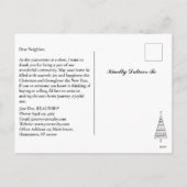 Custom Real Anwesen Christmas Feiertagspostkarte (Rückseite)