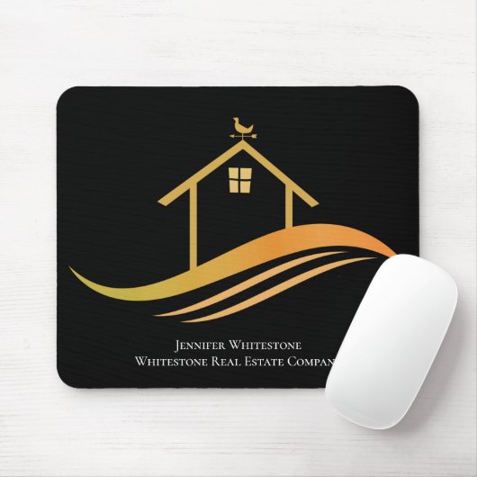 Custom Real Anwesen Company Black Gold Realtor Mousepad (Mit Mouse)