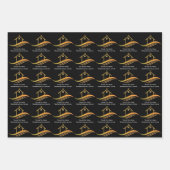 Custom Real Anwesen Company Chic Black Gold Realto Geschenkpapier Set (Vorderseite 2)