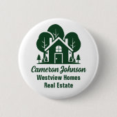 Custom Real Anwesen Company Green Forest House Button (Vorderseite)