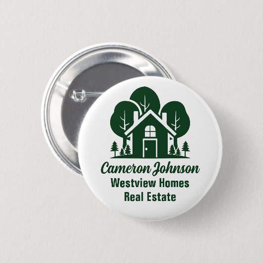 Custom Real Anwesen Company Green Forest House Button (Vorne & Hinten)