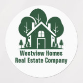 Custom Real Anwesen Company Green Forest House Etiketten (Design 2)