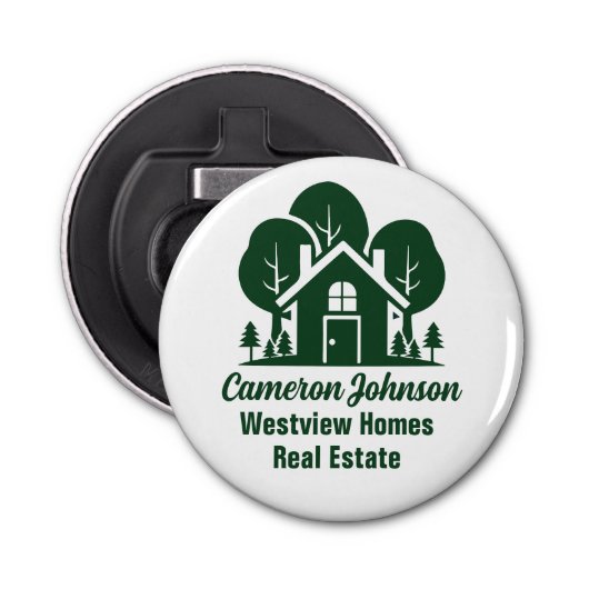Custom Real Anwesen Company Green Forest House Flaschenöffner (Vorderseite)