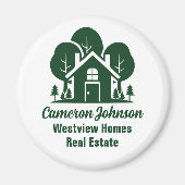 Custom Real Anwesen Company Green Forest House Magnet (Vorne)