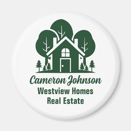 Custom Real Anwesen Company Green Forest House Magnet (Vorne)