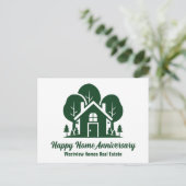 Custom Real Anwesen Company Green Forest House Postkarte (Stehend Vorderseite)