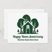 Custom Real Anwesen Company Green Forest House Postkarte (Vorne/Hinten)