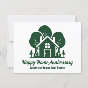 Custom Real Anwesen Company Green Forest House Postkarte