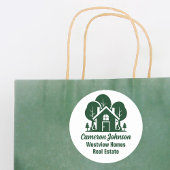 Custom Real Anwesen Company Green Forest House Runder Aufkleber