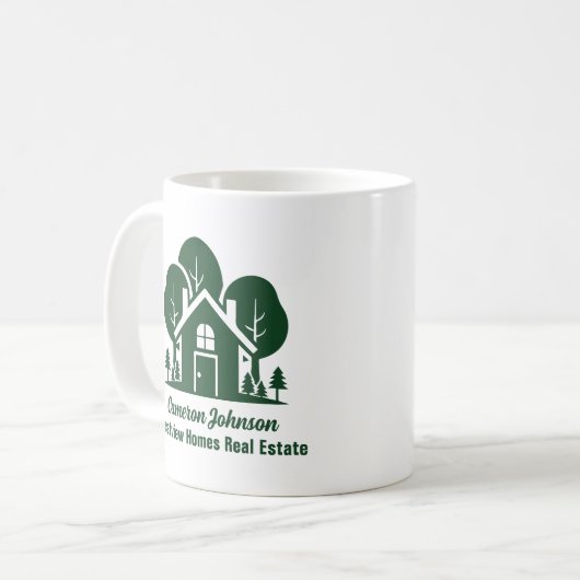 Custom Real Anwesen Company Green Zuhause Kaffeetasse (Vorderseite Links)