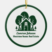 Custom Real Anwesen Company Green Zuhause Weihnach Keramik Ornament (Vorne)