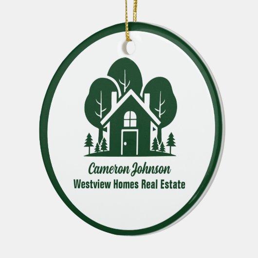 Custom Real Anwesen Company Green Zuhause Weihnach Keramik Ornament (Links)