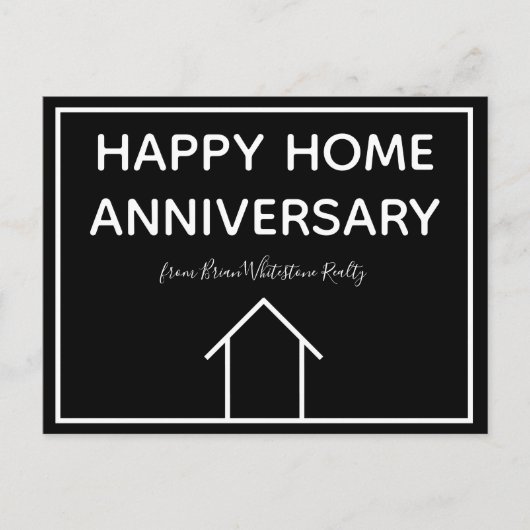 Custom Real Anwesen Company Happy Zuhause Annivers Postkarte (Vorderseite)