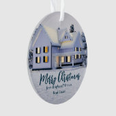 Custom Real Anwesen Company House Frohe Weihnachte Ornament (Vorderseite)
