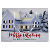 Custom Real Anwesen Company Weihnachts-Winterhaus Große Geschenktüte (Vorderseite)