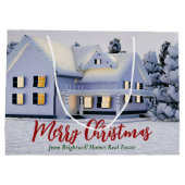 Custom Real Anwesen Company Weihnachts-Winterhaus Große Geschenktüte (Rückseite)
