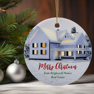 Custom Real Anwesen Company Winter House Weihnacht Keramik Ornament