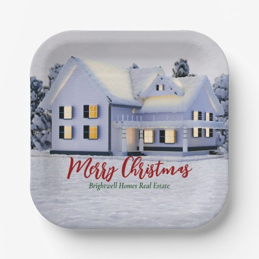 Custom Real Anwesen Company Winterweihnachtsfest P Pappteller (Vorderseite)