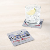 Custom Real Anwesen Company Winterweihnachtsfest P Rechteckiger Pappuntersetzer (Vor Ort)