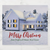 Custom Real Anwesen Company Winterweihnachtsfest P Schaumweinetikett (Einzelnes Label)