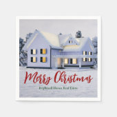 Custom Real Anwesen Company Winterweihnachtsfest P Serviette (Vorderseite)