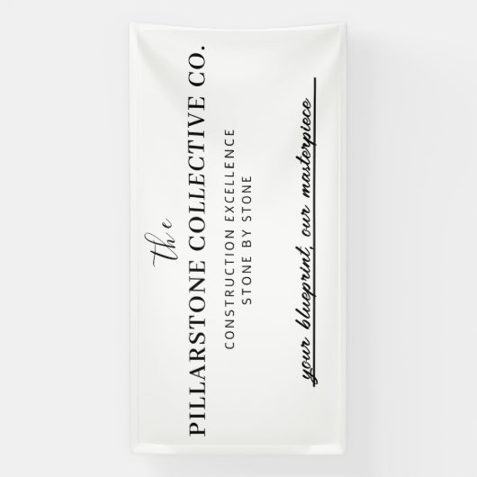 Custom Real Anwesen Construction Company Name Bann Banner (Vertikal)